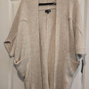 a.n.a Cream Open-Front Knit Cardigan with Pockets